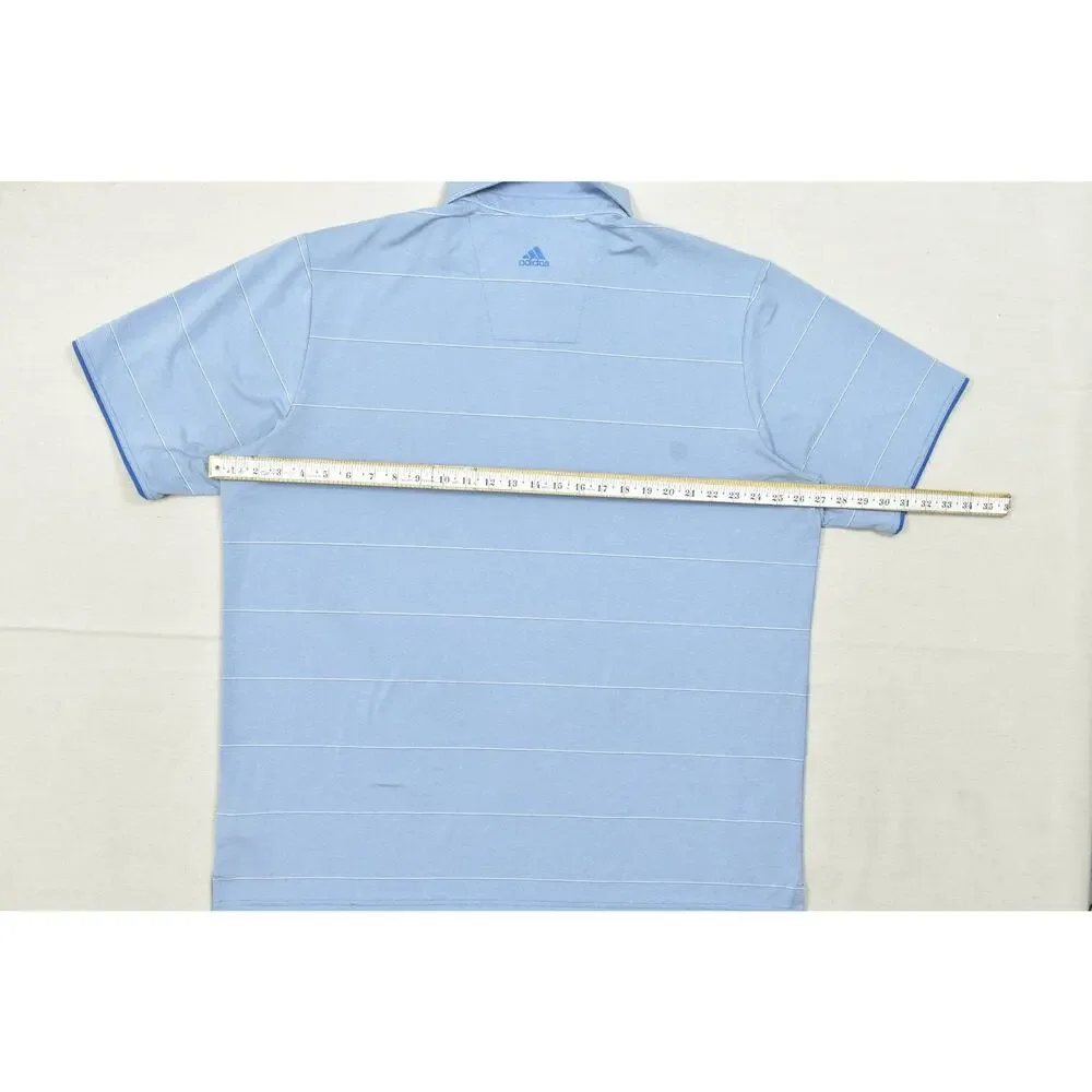 Adidas Golf Climalite Blue Striped Short Sleeve Polo Shirt Men's Size 2XL XXL